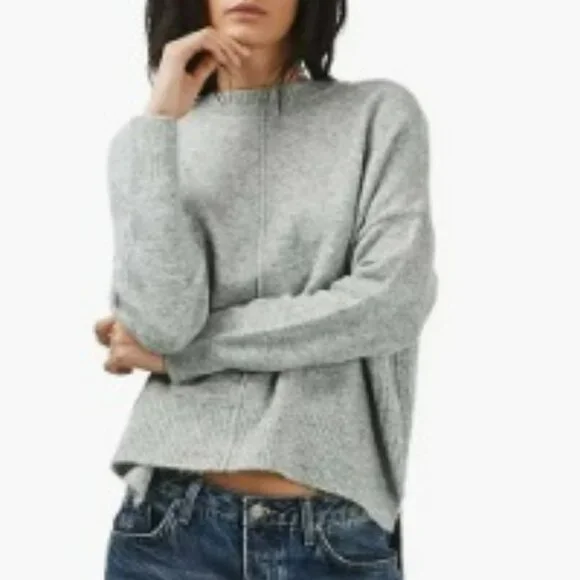Women's Topshop Gray Side Zip Sweater Size 8 - Picture 1 of 9